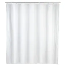 Allstar Duschvorhang Zen Weiß - waschbar, mit 12 Duschvorhangringen, Polyester, 180 x 200 cm, Weiß