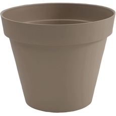 EDA - Blumentopf Toskana, rund, Ø 25 cm – Volumen 6 l – Ø 25 x H 21 cm – Taupe