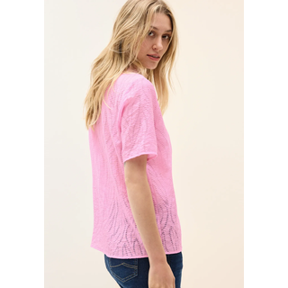 Hemdbluse CECIL, Damen, Gr. S (38), rosa (cherry blossom pink), Obermaterial: 75% Viskose, 25% Polyester, Strukturmuster, regular fit taillenbedeckt, Blusen Hemdbluse, mit leichtem Struktur Muster