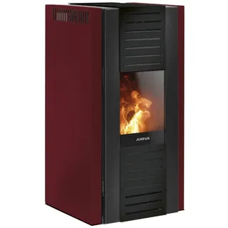Justus | Pelletofen | Sirkos 2.0 | 6 kW | Bordeauxrot, Stahl Schwarz