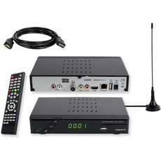Bild von Set-ONE EasyOne 740 HD DVB-T2 Receiver, Freenet TV (Private Sender in HD), Full-HD 1080p, HDMI, USB 2.0, 12V tauglich, 2m HDMI Kabel, DVB-T2 Antenne