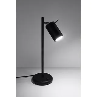 MiaLux PLAZA Black LED Tischlampe aus Stahl - Modernes Design, Anpassbar – Tischlampe Tischleuchte – GU10-Fassung – Glühbirne Enthalten – LED-Tischlampe – Tageslichtlampe Schreibtisch 14.5x19.5x43cm