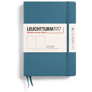 Leuchtturm1917 Notizbuch Medium (A5), 251 Nummerierte Seiten, Stone Blue, Blanko