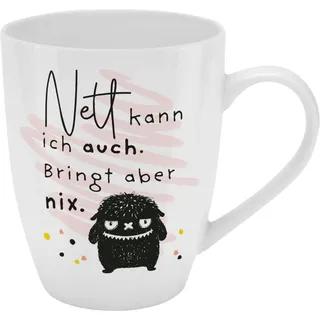 h:)ppy life Becher mit Motiv Nett 0,35 l Mehrfarbig