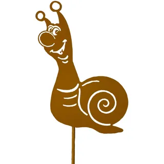 Lustige Schnecke Gartenstecker 35cm Roststecker Metall wetterfest Gartendeko Outdoor