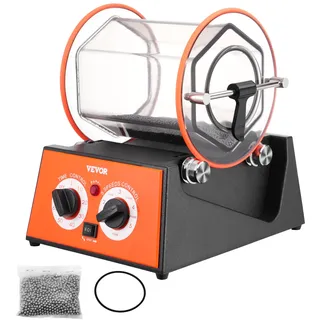 VEVOR Poliertrommel Schmuck-Poliermaschine 5 kg, Rotary Tumbler Oberflächenpolierer 60 W, Schmuck Polieren Dreh-Tumbler Einstellbare Zeit & Drehzahl Polierer Kugelmühle, für Gold, Silber usw.