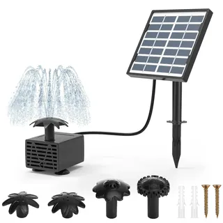 Kasanni Solar Springbrunnen fur AußEn 2.5w Solarbrunnen fur Draussen Teichpumpe Solar Solarspringbrunnen Aussen Solar Brunnen fur Draussen mit 4 DIY FontäNenstile, fur Garten,Vogelbad,Teich