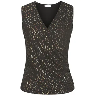 LASCANA Tanktop Damen schwarz-gold-bedruckt Gr.32/34