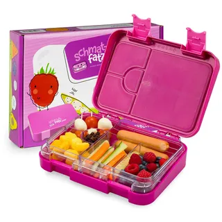 schmatzfatz Junior Brotdose Kinder mit Fächern, BPA Frei Lunchbox Kinder, Bento Box Kinder, Brotbox für Mädchen & Jungen, Snackbox, Perfekt für Schule, Kindergarten & Ausflüge (Lila Sonne)