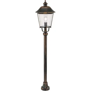 Orion Leuchten Außen Mastleuchte 120cm 100W E27 Schwarz-Kupfer