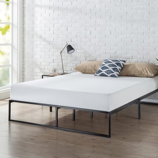 Zinus Lorelai Metallbett 180x200 cm - Höhe 31 cm mit Stauraum unter dem Bett - Bettrahmen mit Latternhost - Schwarz