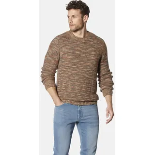 Rundhalspullover BABISTA "Pullover ROSALETTO", Herren, Gr. XXL, orange (hellbraun gemustert), Obermaterial: 45% Polyamid ECONYL PA ECONYL. 28% Wolle mw. 14% Polyacryl PAN. 13% Polyester COOLMAX PES(Coolmax)., Pullover Rundhalspullover