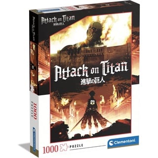 CLEMENTONI - 39728 - Puzzle Attack On Titans, Puzzle 1000 Teile Für Erwachsene Und Kinder 10 Jahren, Geschicklichkeitsspiel Für Die Ganze Familie