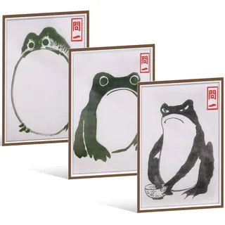 Poster Set Ukiyo-e Japanische: Japanischer Frosch Wandkunst-Dekor, Vintage-Bilder-Set, Kunst Japan Wanddeko Bilder, japanischer Kunstdruck, Vintage-Frosch-Poster, Schlafzimmer Wohnzimmer Dekoration