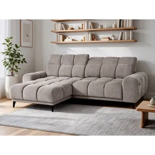 beautysofa Eckcouch Chenille 2-Sitzer Braun