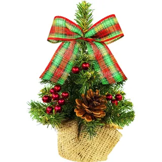 Geschmückter künstlicher Weihnachtsbaum mit 27 Ornamenten TINY 8 im Topf 25 cm - Bunt