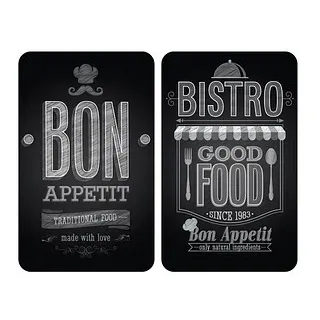 Wenko Herdabdeckplatte Universal Mod. Bon Appetit 2-teilig schwarz