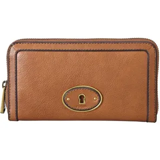 Damen-Geldbörse Fossil Wmns Leather Wallet Vri Zip Clutch Camel Brown