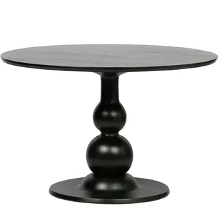 Livetastic Esstisch , Schwarz , Holz , Mangoholz , rund , kugelförmig, Bodenplatte , 120x75x120 cm , in verschiedenen Holzdekoren erhältlich , Esszimmer, Esstische, Esstische rund