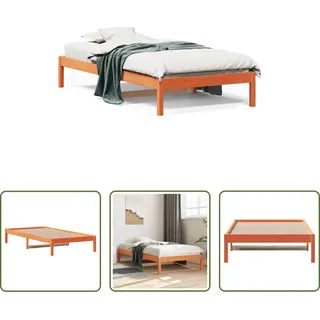 The Living Store Tagesbett Wachsbraun 80x200 cm Massivholz Kiefer - Braun