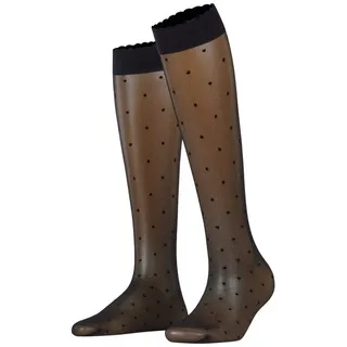 Falke Dot 15 DEN Kniestrümpfe 1 Paar Schwarz 39-42