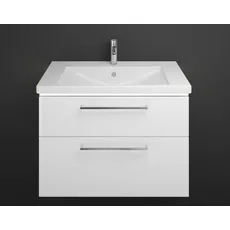 Burgbad Eqio Keramik-Waschtisch inklusive Waschtischunterschrank und LED-Waschtischunterschrankbeleuchtung, Breite 930 mm, SEZA093, Farbe (Front/Korpus): Frassino Dekor Cappuccino / Frassino Dekor Cappuccino, Stangengriff schwarz matt G0234