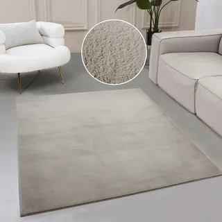 MY HOME Fellteppich »Balu, Kunstfellteppich, Modern, Langflor Teppich« rechteckig 20 mm Höhe Kaninchenfell-Haptik, kuschelig, weich, Wohnzimmer, Schlafzimmer, grau