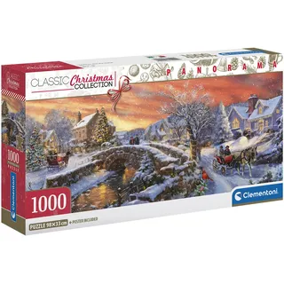 Clementoni 1000 Panorama Weihnachten Christmas Compact – Puzzle