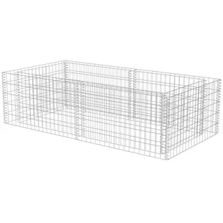 vidaXL Pflanzkübel Steinkorb 180 x 90 x 50 cm Silber