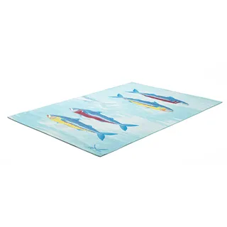 Sansibar »Rantum Beach SA-015« rechteckig 5 mm Höhe Flachgewebe, modernes Design, Motiv Fische, In- & Outdoor geeignet