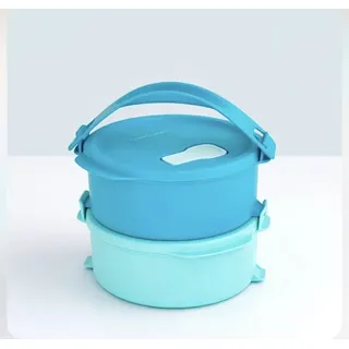 NEUES Tupperware Click to Go 2x 550 ml Rundset in Blau, mikrowellengeeignet, wiedererhitzbar - Blau