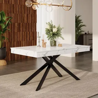 stilvora Küchentisch 180 x 76 x 80 cm weiß