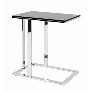 Haku-Möbel Beistelltisch schwarz, Metall, Glas rechteckig 37x58x54 cm