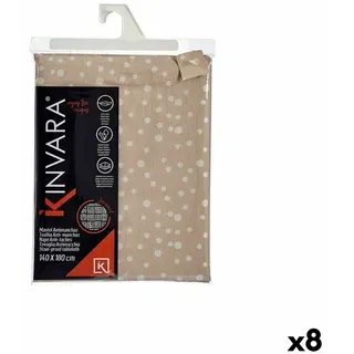 Tischdecke Jacquard Fleckenbeständig Punkte 140 x 180 cm Beige (8 Stück) - Beige