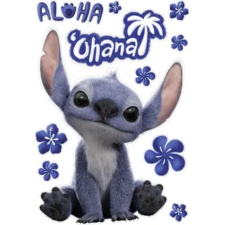 Komar Deko-Sticker Disney Lilo and Stitch Live Action Ohana 50 cm x 70 cm Blau