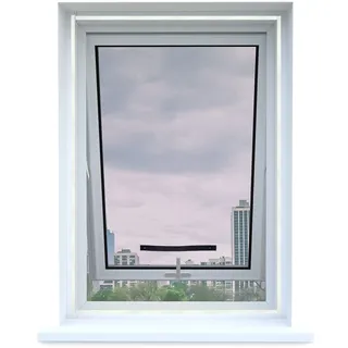 Apalus Fliegengitter für Dachfenster, Insektenschutz zum Anbringen an Klappfenster, Zuschneidbar auf Fenstergrößen bis 150x180cm, Schwarz
