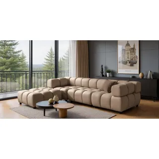 kaiser möbel Eckcouch Samt L-Form 2-Sitzer Beige