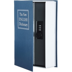Amazon Basics - Buch-Safe, Kombinationsschloss - 5.6 x 15.5 x 23.9 cm, Blau