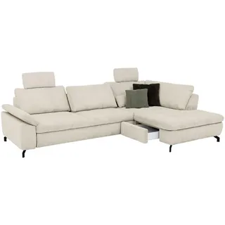 Beldomo Style Ecksofa , Creme, Naturfarben , Textil , Ottomane rechts, Eckteil, L-Form , 291x197 cm , Goldenes M , Typenauswahl, Fußauswahl, Stoffauswahl, seitenverkehrt erhältlich, individuell planbar , Wohnzimmer, Sofas & Couches, Wohnlandschaften, Ecksofas mit Schlaffunktion