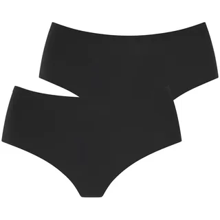 LASCANA High-Waist-String "Superstretch" 2er-Pack, nahtlose Verarbeitung, leichte Mikrofaserqualität, schwarz 2x