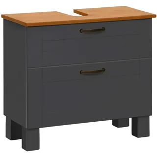 Home Affaire Waschbeckenunterschrank Rodby 60 x 55 cm Grau/Schwarz