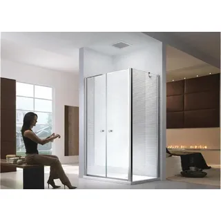 Glaszentrum Hagen Eckdusche Athene 80x80x195 cm Saloon-Tren - Transparent