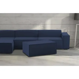 Talamo Italia - Antonella-Pouf, Wohnzimmer-Pouf, Relaxsessel aus gepolstertem Stoff, 100 % Made in Italy, 100 x 70 x 43 cm, Blau