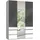 Drehtürenschrank Level by fresh to go 150 x 216 x 58 cm Weiß/Grau