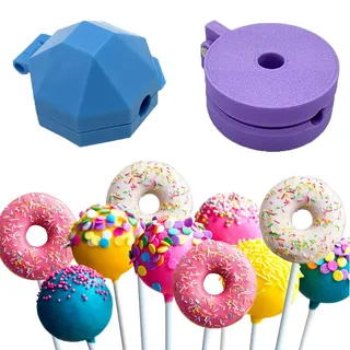 DHER 2 Stück cake pop maker Runde Backformen für Cake Pops Kuchenstickform, runde Form mit 3.3 cm Durchmesser und kreisförmige Donutform, 3D-Kuchenstickform, Haushalts-DIY-Desserthersteller (A)