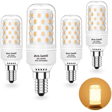 Eco.Luma E14 LED Lampen 6W Warmweiß 3000K Ersatz für 40W 60W E14 Sockel Led Leuchtmittel, E14 Glühbirne 600lm, 220V-240 VAC, Kein Flicker Nicht Dimmbar, 4er Pack