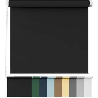 Scheibenrollo - Dachfensterrollo - Privatsphäre Schutz - Befestigung Mit Klammern - 35 x 50 cm - Schwarz - Schwarz