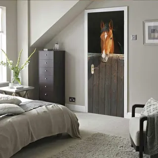 3D Türtapete Selbstklebend Türaufkleber - PFERD - Türfolie Poster PREMIUM PVC Wasserfest Wandtattoo Für Schlafzimmer Wohnzimmer Tür Dekoration Tapete 80 x 200 cm
