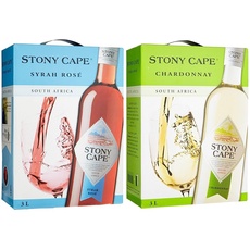 Stony Cape Syrah Rosé Südafrika Syrah Rosewein, 3l (1er Pack) & Chardonnay Südafrika trocken Bag-in-Box (1 x 3 l) | 3 l (1er Pack)