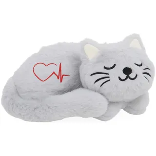 Beeztees Kitten Herzschlag Kuscheltier grau 23x13x11 cm für Kätzchen